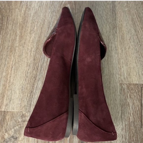 Essex Lane Suede Deep Wine Pointed Flat / Size 9.5 - Picture 3 of 5